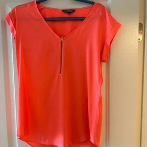 Express satin zip blouse